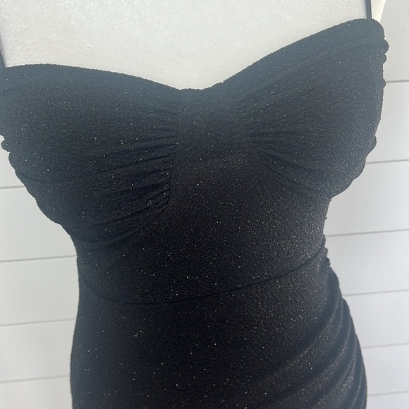Leyva’s asymmetrical bodycon sweetheart‎ black sparkle dress women’s small - Picture 3 of 9